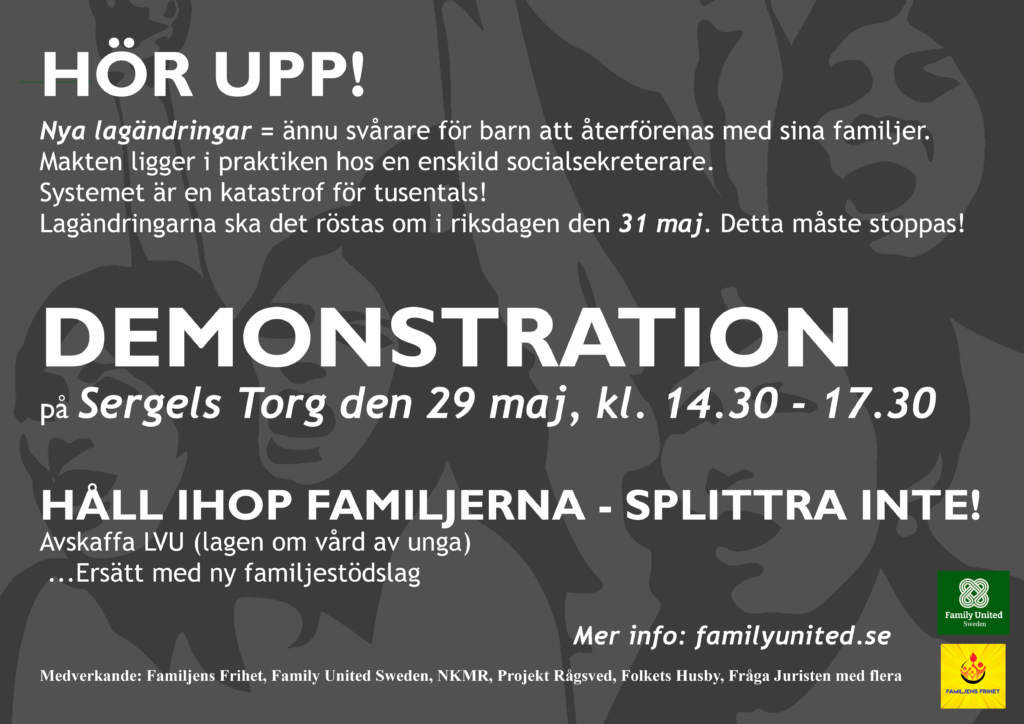 Morsdag Demonstration på Stockholm Family United Sweden